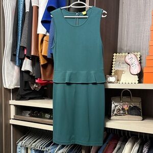 Theory Green Sleeveless Midi Dress
